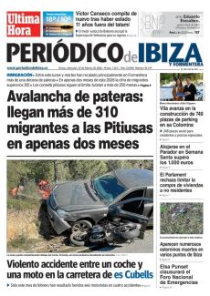 VIOLENTO ACCIDENTE ENTRE UN COCHE Y UNA MOTO EN LA CARRETERA DE ES CUBELLS